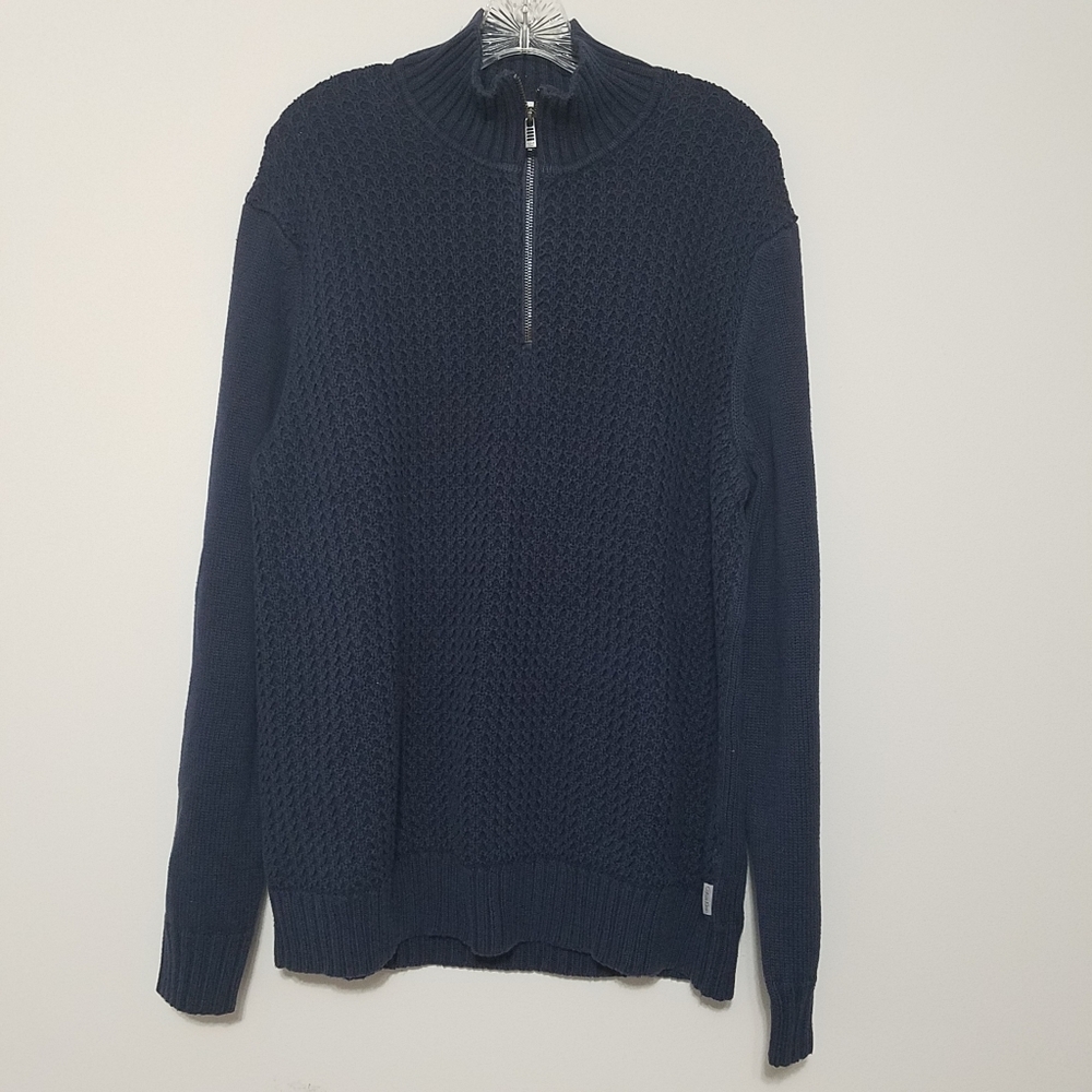 Calvin Klein half zip chunky jacquard  sweater XL